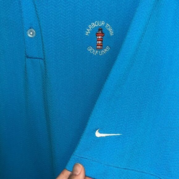 Amazing Harbour Town Golf Links performance Teal Blue Hilton Head polo shirt L - Picture 4 of 5